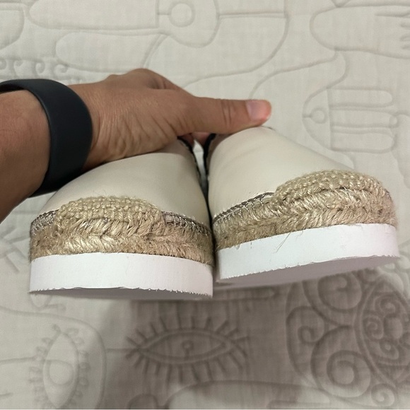 NEW See by Chloé Glyn Espadrille Flat Platform Sz 38 Cream Blue Convertible - Picture 7 of 13